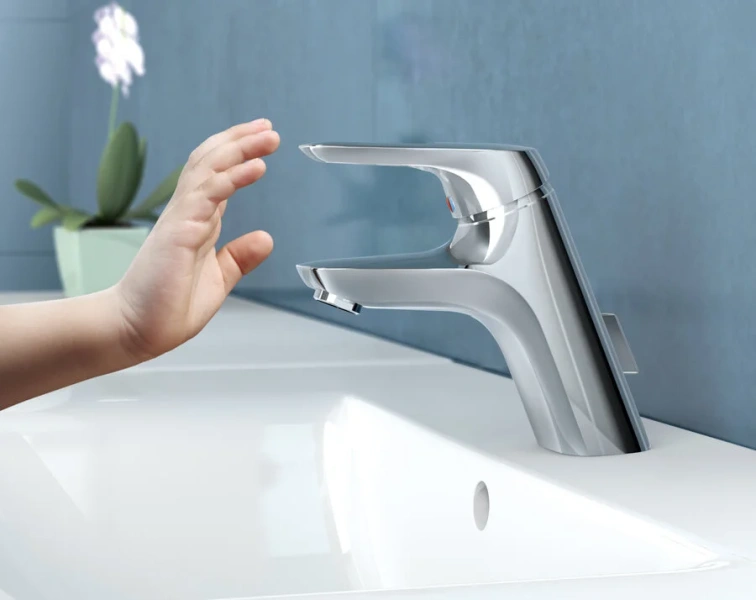 Смеситель для кухни Ideal Standard Ceramix Blue с донным клапаном A5646AA (детальная фотография), хром