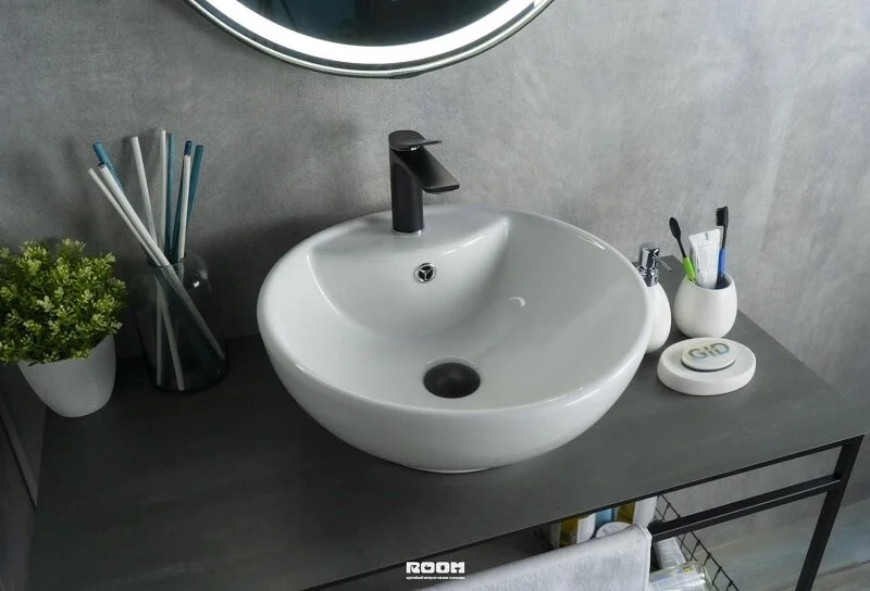 Раковина GID Esfera N9001 45 см белая 51101 (детальная фотография), накладные (на столешницу)