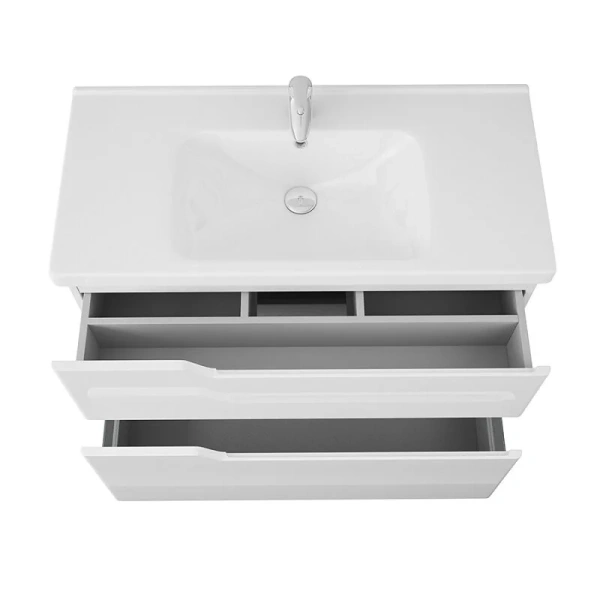 Тумба под раковину подвесная OWL 1975 Hella stor 100 см белая OW24.16.00 (детальная фотография), моноблок