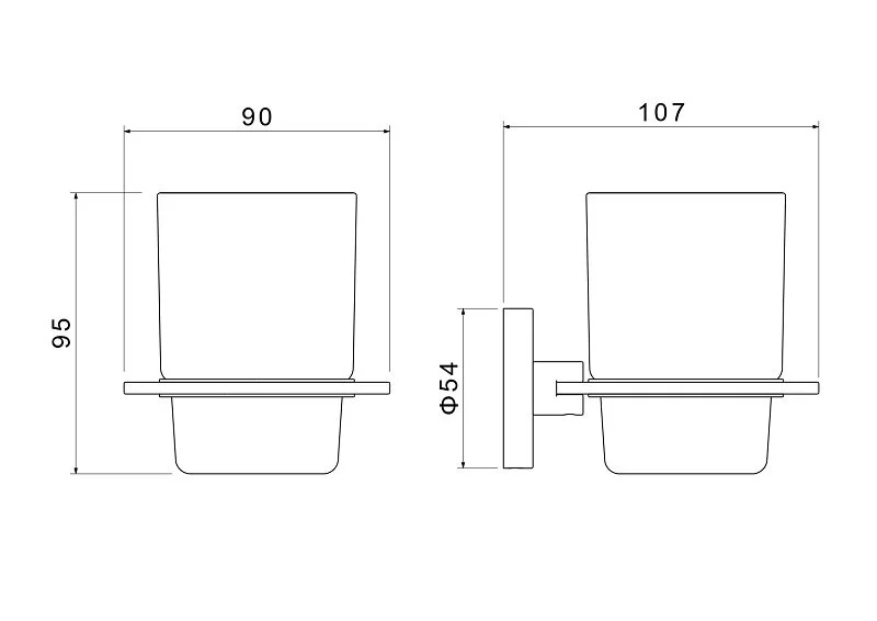 Стакан для ванной Акватек Оберон золото шлифованное AQ4204BG (детальная фотография), современные, hi-tech
