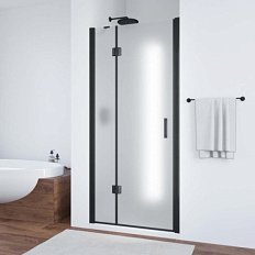 Душевая дверь профиль черный матовый стекло сатин Vegas-glass