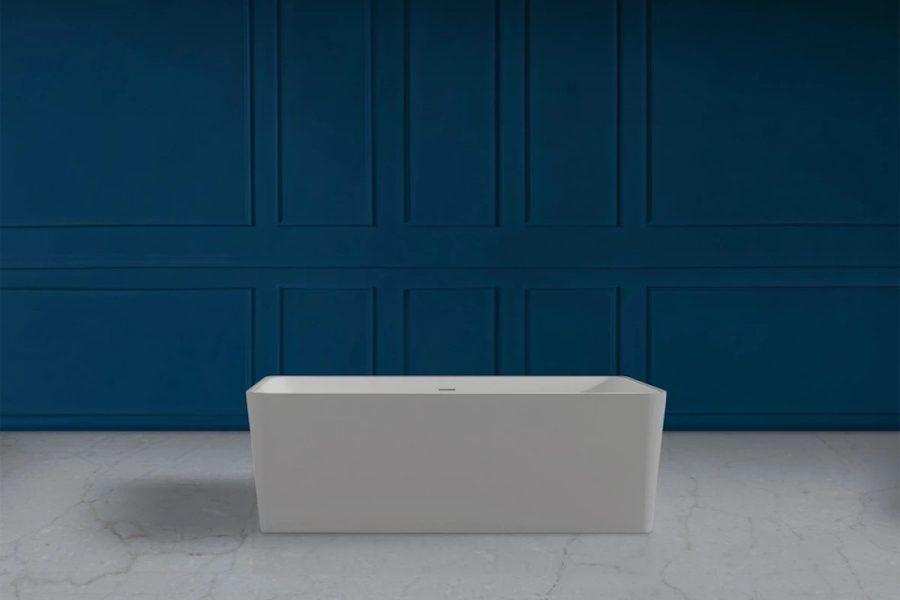 Ванна из искусственного камня Abber Stein 170x80 см белая матовая AS9623 (детальная фотография), современныe, hi-tech