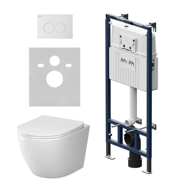 Унитаз с инсталляцией Am.Pm Like белый IS100101.801900 (детальная фотография)