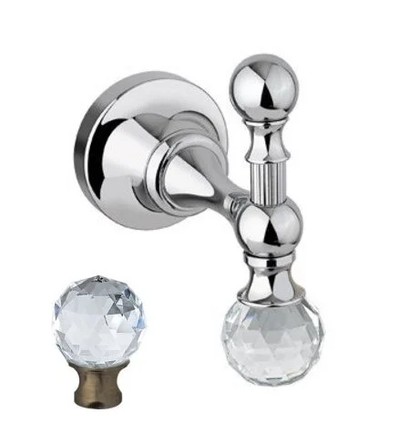 Крючок для ванной Cezares Olimp золото 24 карат, фурнитура Swarovski OLIMP-HK-03/24-Sw (детальная фотография), классические, ретро, с кристаллами swarovski