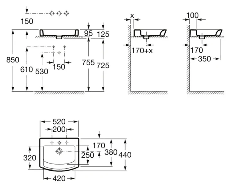 Раковина Roca Hall 327882 327882000 (детальная фотография), современные, hi-tech
