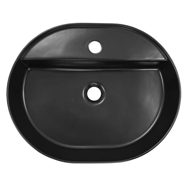 Раковина Creo Ceramiqu 56 см черная матовая PU4500MBK (детальная фотография), накладные (на столешницу)