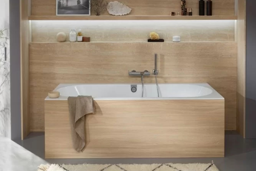 Ванна квариловая Villeroy & Boch Oberon 2.0 180х80 см со сливом-переливом UBQ180OBR2DV-01 (детальная фотография), 180 см