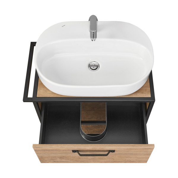 Тумба под раковину подвесная Акватон Лофт Фабрик 65 см дуб кантри 1A242301LTDY0 (детальная фотография), 65 см