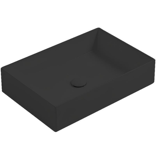 Раковина Simas Agile 60 см без отверстий под смеситель, черный матовый AG60 nero matt (детальная фотография)
