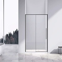 Душевая дверь в нишу Vincea Slim-N 140 см профиль вороненая сталь стекло прозрачное