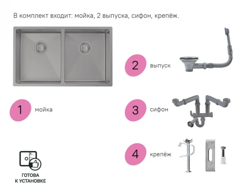 Мойка для кухни IDDIS Edifice 75 см графит EDI75G2i77 (детальная фотография), по запросу