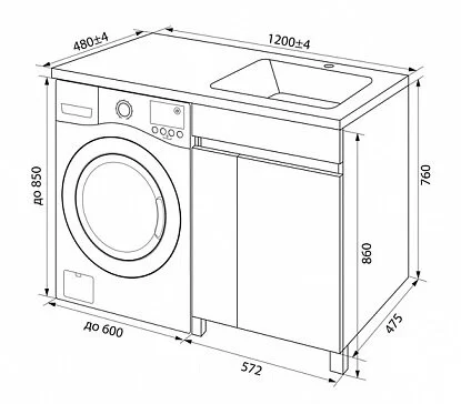 Тумба с раковиной напольная IDDIS Optima Home 120 см правая OPH12RDi95K (детальная фотография), недорогo, комплект (набор)