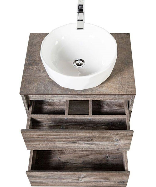 Тумба под раковину подвесная BelBagno Kraft 60 см Pino Pasadena KRAFT-600-2C-SO-PP (детальная фотография), моноблок, под накладную раковину