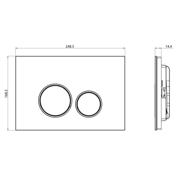 Схема (детальная фотография), слив эконом-стандарт с двумя клавишами