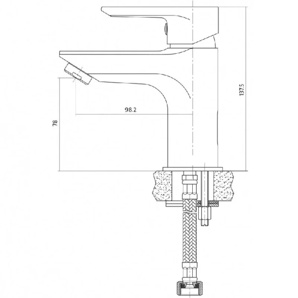 Смеситель для раковины Cersanit Vero хром 63060 (детальная фотография), для раковины