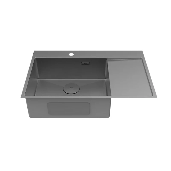 Мойка для кухни Lemark Kezadra 78 см графит, левая 9936151 (детальная фотография), нет в наличии