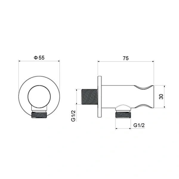 Шланговое подключение Акватек хром AQ2464CR (детальная фотография), в наличии