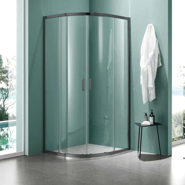 Душевой уголок Акватек 90x90 см профиль оружейная сталь AQ ARI RO 09020GM (детальная фотография)