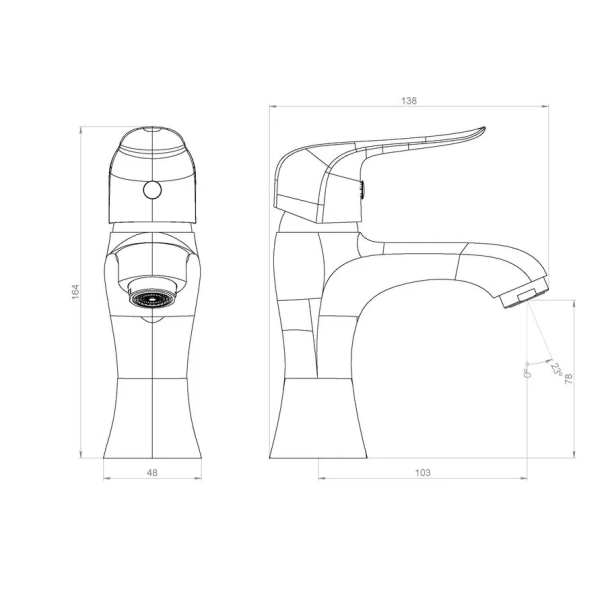 Смеситель для  раковины RedBlu by Damixa Palace Evo золото 330210000 (детальная фотография), для раковины