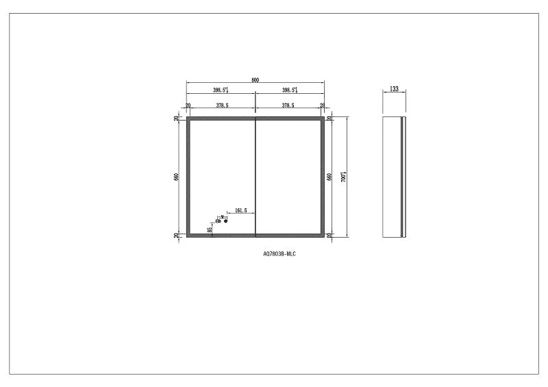 Зеркальный шкаф с подсветкой Акватек 80 см сенсорное управление AQ7803B-MLC (детальная фотография), нет в наличии