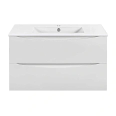 Тумба под раковину подвесная Vincea Mia Slim 90 см белый глянец