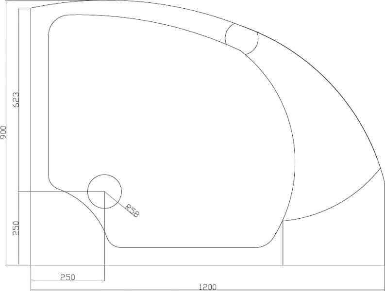 Душевой поддон акриловый правый, Cezares TRAY-A-TRIUMPH-RH-120/90-15-W-R (детальная фотография), нет в наличии