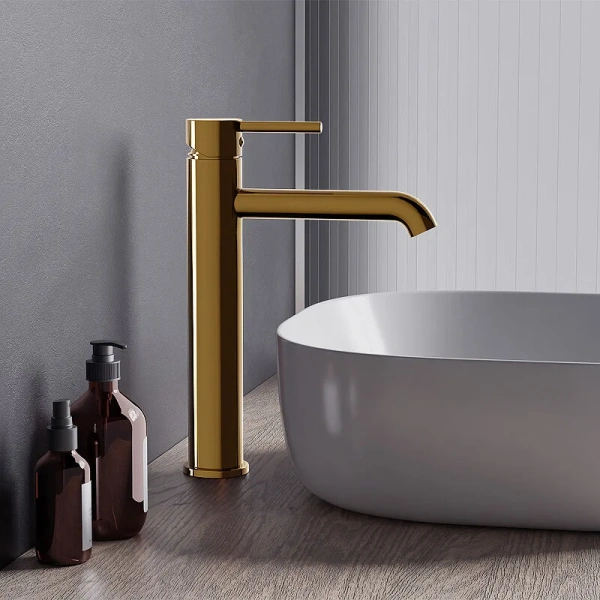 Смеситель для раковины Damixa Scandinavian Pure золото 360250600 (детальная фотография), золото