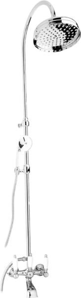 Душевая стойка Cezares First хром ручки белые FIRST-CVD-01-Bi (детальная фотография)