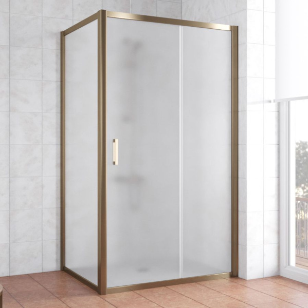 Душевой уголок профиль бронза стекло сатин Vegas-glass ZP+ZPV 100*70 05 10 (детальная фотография)