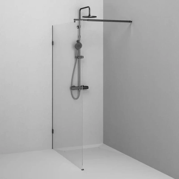 Душевая перегородка Am.Pm X-Joy 120 см профиль черный W94WI-120-F1-BTE (детальная фотография), 120 см