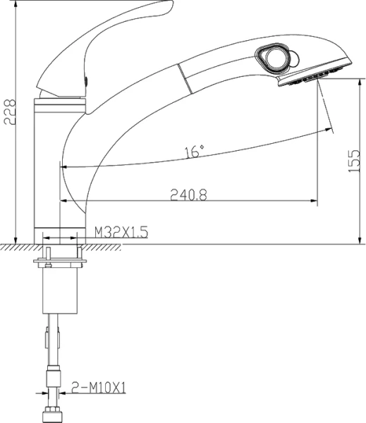 Смеситель для кухни, хром Lemark Intense LM5650C (детальная фотография), хром
