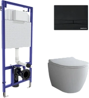 Унитаз с инсталляцией BERGES Okus кнопка черная