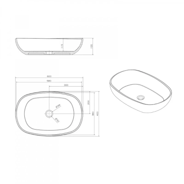 Раковина Abber Kristall 60 см оливковая AT2805Vesuvian (детальная фотография), современные, hi-tech