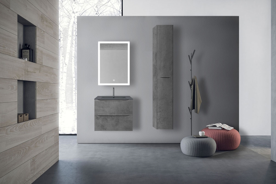 Тумба под раковину подвесная Vincea Mia 60,5 см Beton VMC-2MC600BT (детальная фотография), современная, hi-tech, лофт