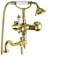 Смеситель для ванны Cezares Margot золото ручка белая