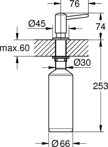 Дозатор жидкого мыла для ванной, хром, Grohe Cosmopolitan 40535000 (детальная фотография) index_1