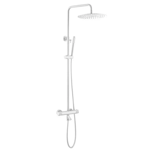 Душевая стойка Boheme Uno с термостатом matt white - фото 8