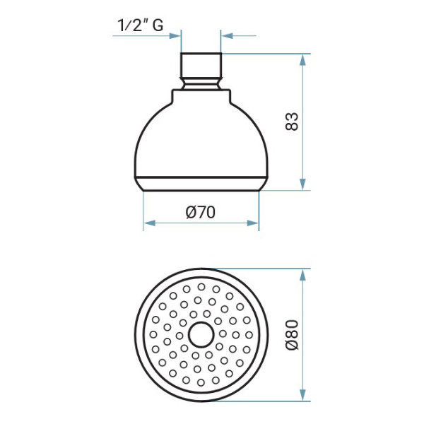 Схема (детальная фотография), верхние души
