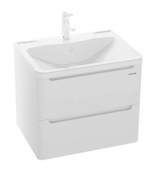 Тумба с раковиной подвесная Grossman Адель 60 см с двумя выдвижными ящиками (детальная фотография)