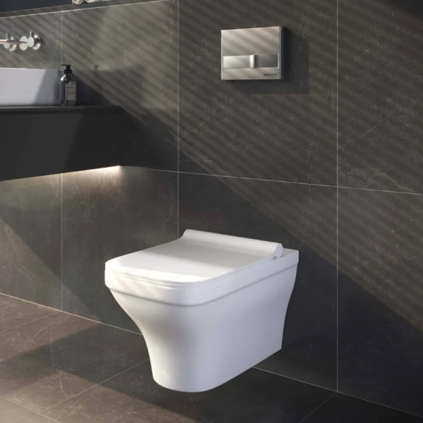 Унитаз подвесной BERGES Strati сиденье дюропласт 082132 (детальная фотография), безободковые