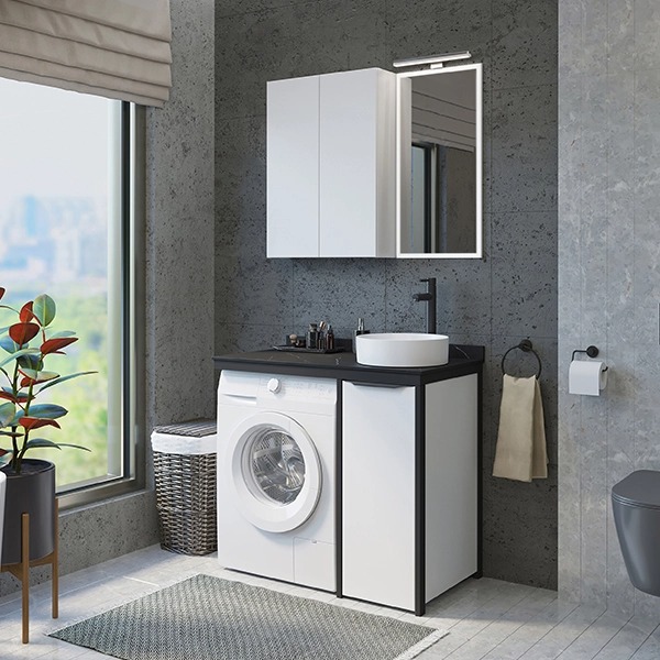 Тумба с раковиной напольная Comforty Лозанна 100 см белый глянец 00-00013800CF (детальная фотография), в наличии