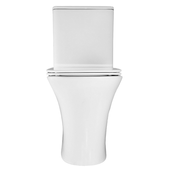 Унитаз компакт Azario Fretta Round безободковый AZ-7121 (детальная фотография), с нижним подводом воды