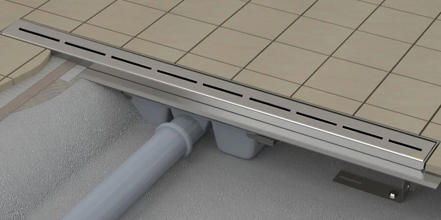 Душевой лоток Ravak Runway 95 см с решеткой X01390 (детальная фотография), хром