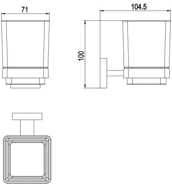 Стакан для ванной Timo Selene 10033/00 (детальная фотография), современные, hi-tech