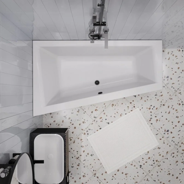 Ванна акриловая 1Marka Thomas 01том1710л / 01том1710п, 170 x 100 см, левая/правая, белый (детальная фотография), угловые, приставные, встраиваемые