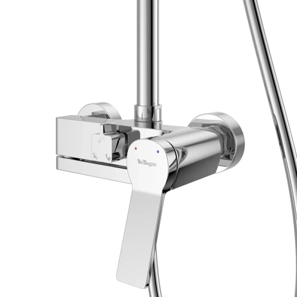 Душевая стойка BelBagno Albano хром ALBANO-VSCM-CRM (детальная фотография), со смесителем