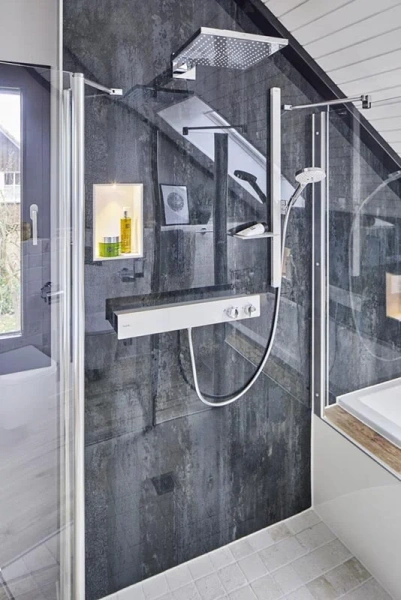 Душевой гарнитур Hansgrohe Raindance Select S хром/белый 27648400 (детальная фотография), хром, белые