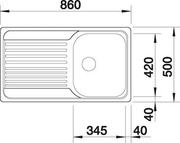 Мойка для кухни Blanco Tipo 45 S 86 см с крылом 511942 (детальная фотография), из нержавеющей стали, стальные, металлические