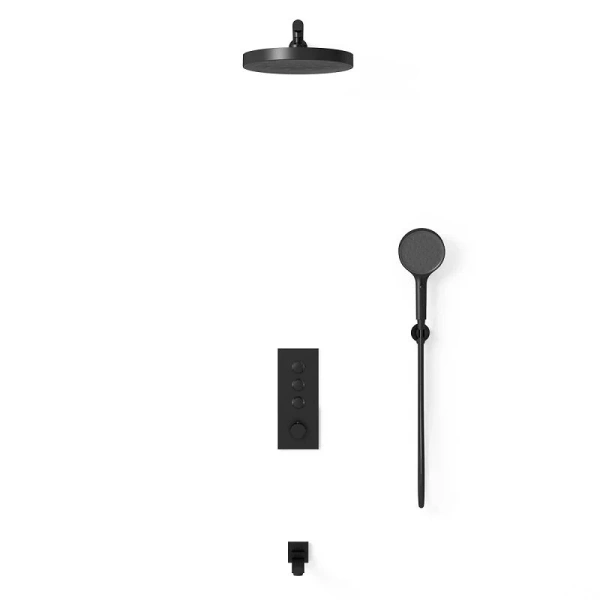 Душевой комплект Vincea черный VSFW-433TI2MB (детальная фотография), душевые комплекты, наборы