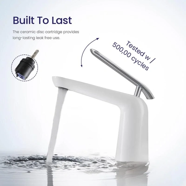 Смеситель для раковины Timo Olivia хром-белый 3261/00-16F (детальная фотография), однорычажные, двухрычажные